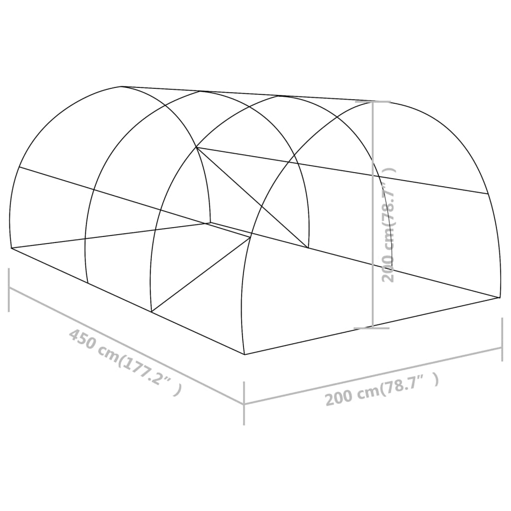 Plastenik 9 m² 4,5 x 2 x 2 m