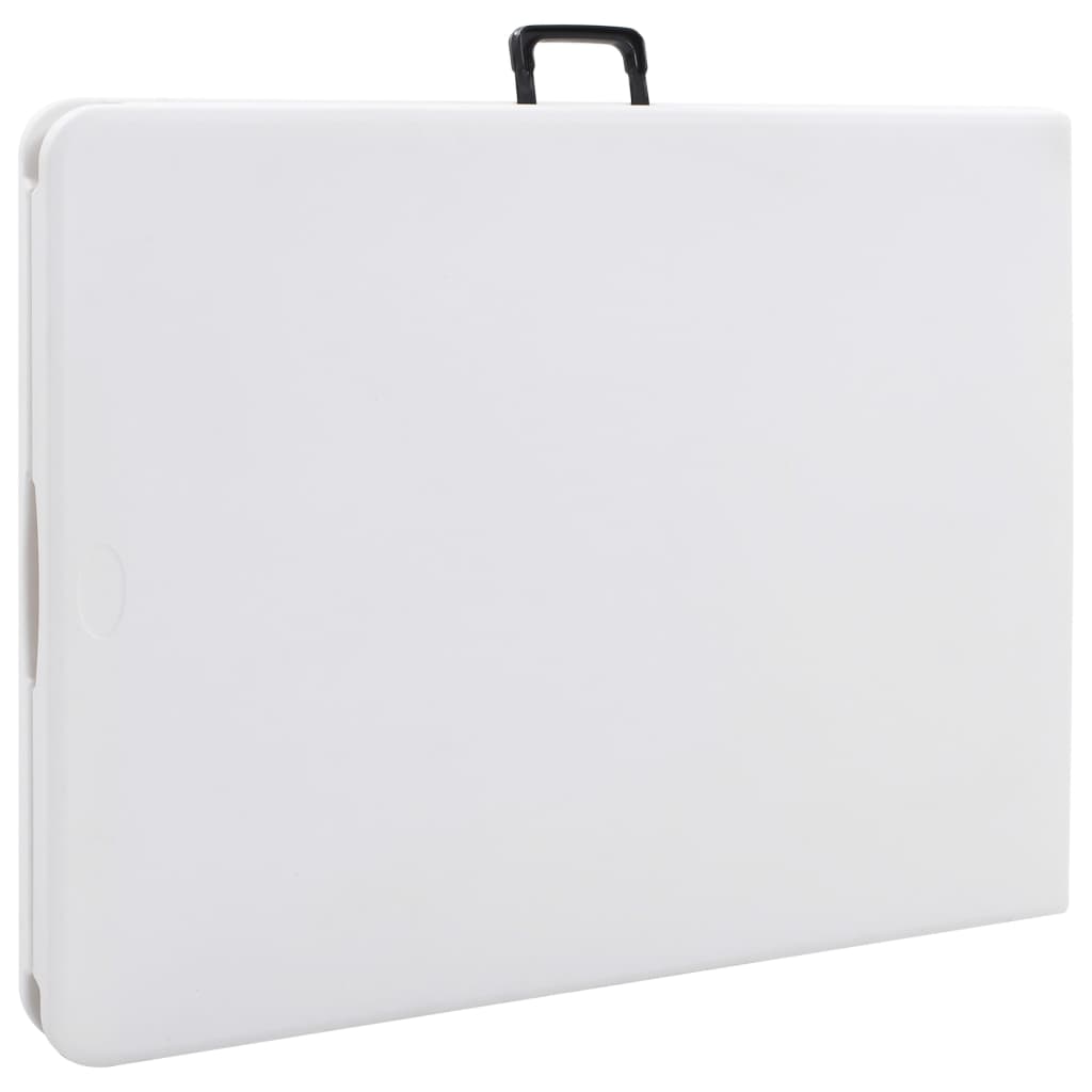 Sklopivi vrtni stol s 2 klupe 180 cm čelik i HDPE bijeli