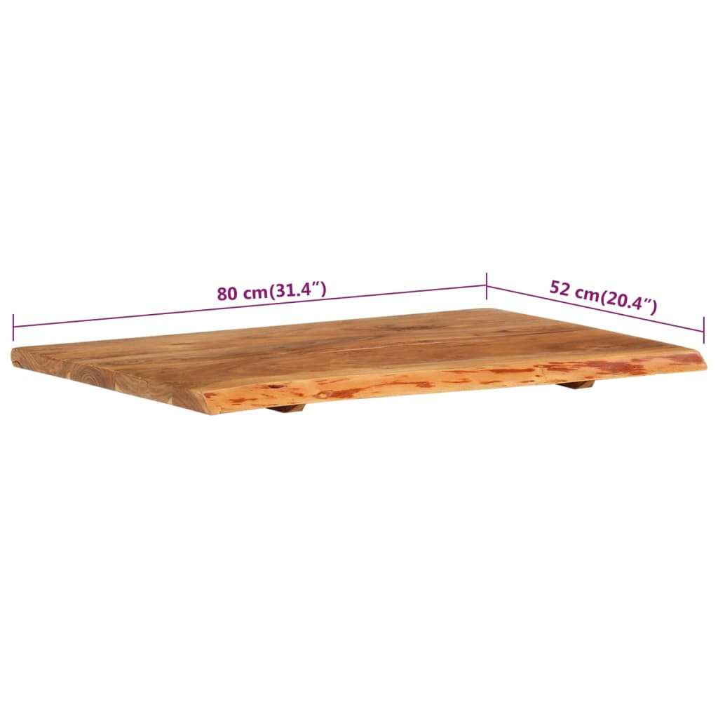 Vrh za kupaonski ormarić od bagremovog drva 80x52x2,5 cm