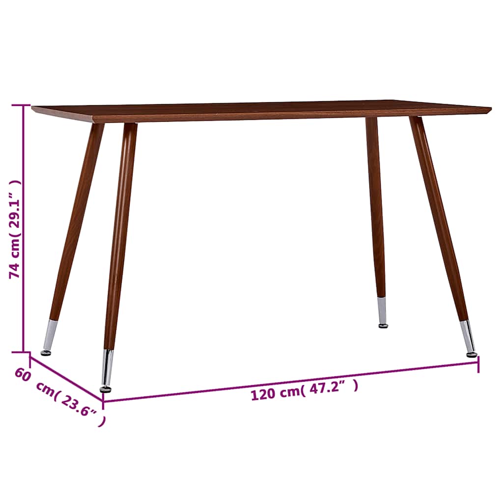 Blagovaonski stol smeđi 120 x 60 x 74 cm MDF