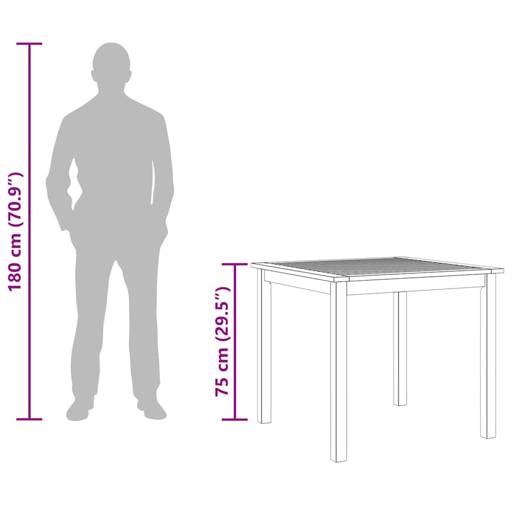 Vrtni stol od masivnog bagremovog drva 85 x 85 x 74 cm