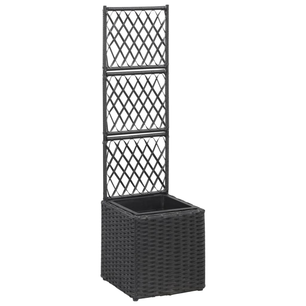 Sadilica s rešetkom i 1 posudom 30x30x107 cm od poliratana crna