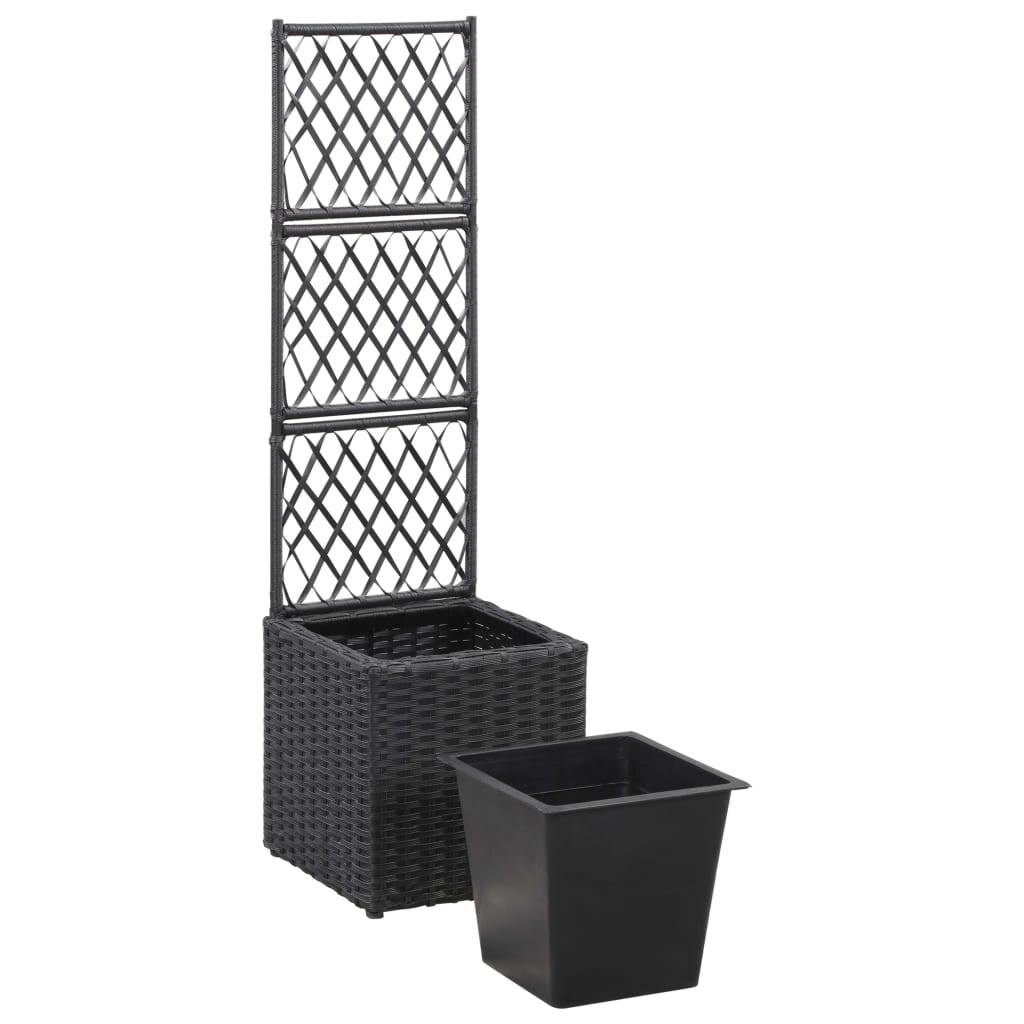 Sadilica s rešetkom i 1 posudom 30x30x107 cm od poliratana crna