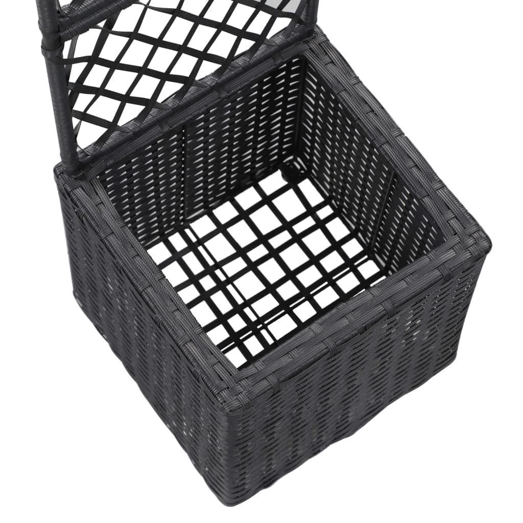 Sadilica s rešetkom i 1 posudom 30x30x107 cm od poliratana crna