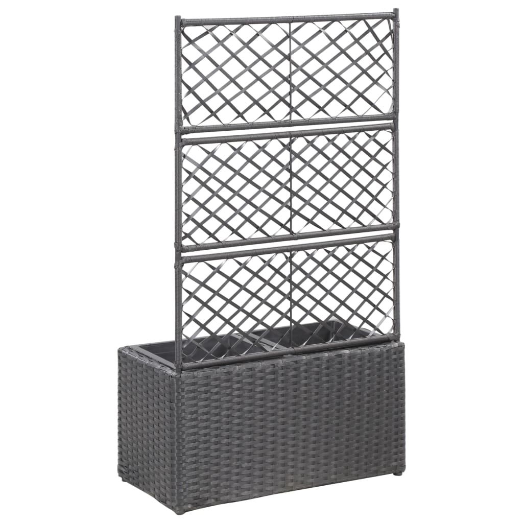 Sadilica s rešetkom i 2 posude 58x30x107 cm od poliratana crna