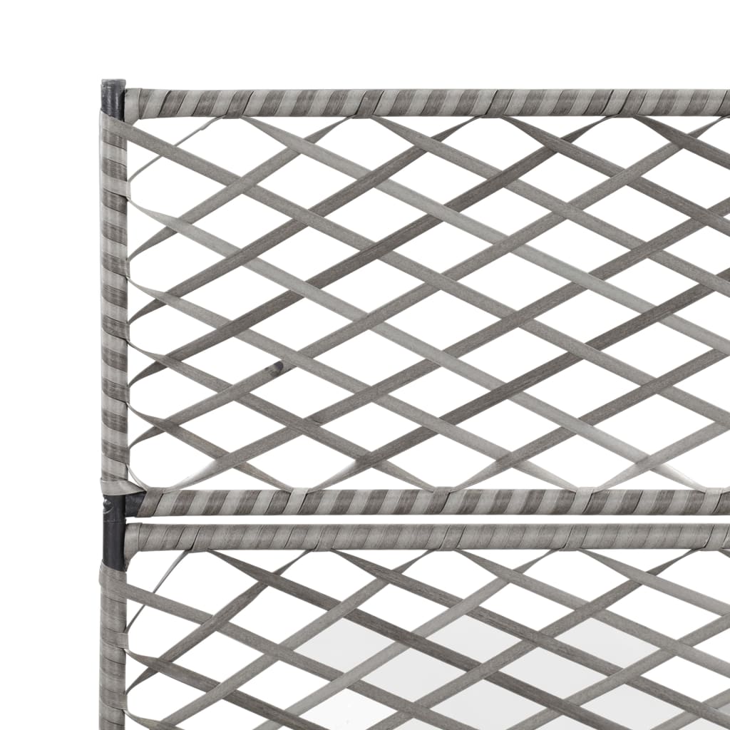 Sadilica s rešetkom i 3 posude 83x30x130 cm od poliratana siva