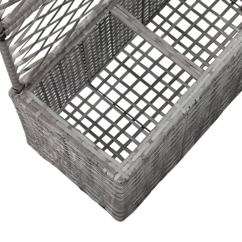 Sadilica s rešetkom i 3 posude 83x30x130 cm od poliratana siva