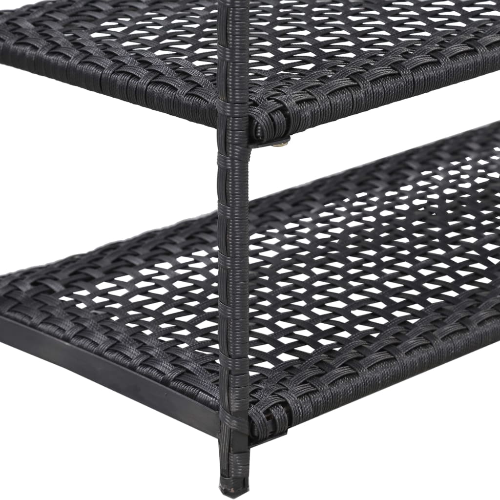 Stalak za cipele crni 50 x 30 x 120 cm od poliratana