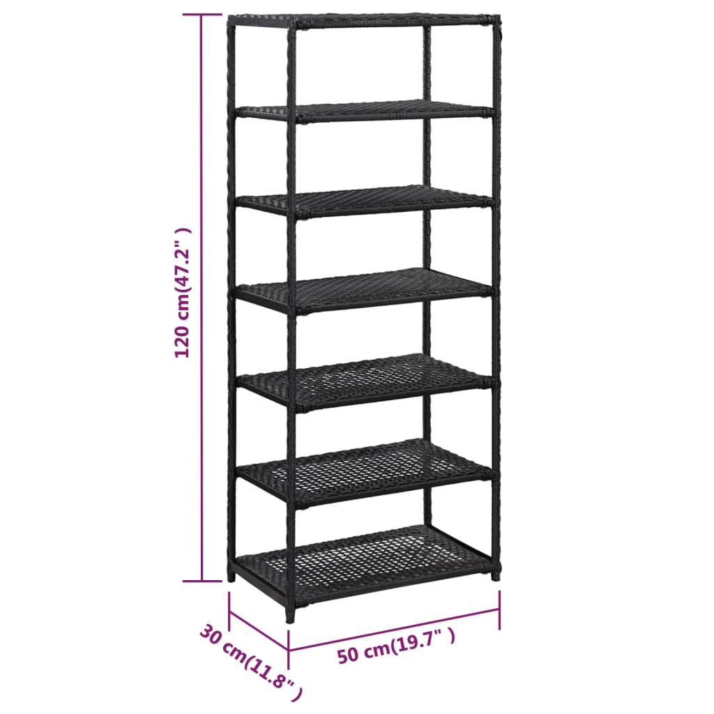 Stalak za cipele crni 50 x 30 x 120 cm od poliratana