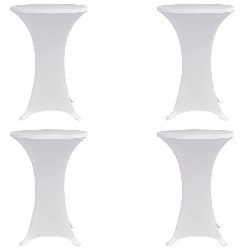 Navlaka za stol za stajanje Ø 80 cm bijela rastezljiva 4 kom