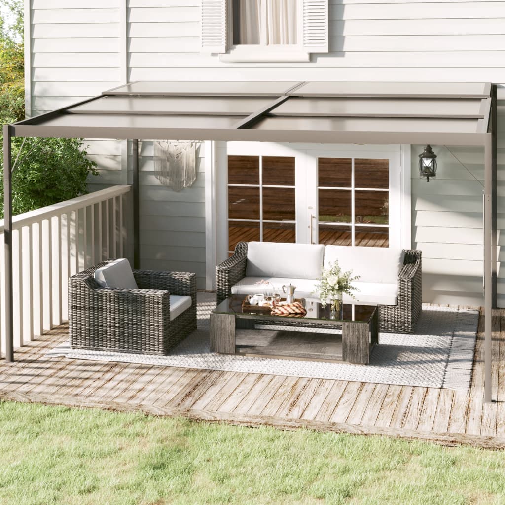 Sjenica s krovom antracit 4 x 3 x 2,5 m od aluminija i čelika
