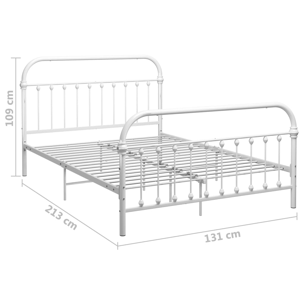 Okvir za krevet bijeli metalni 120 x 200 cm