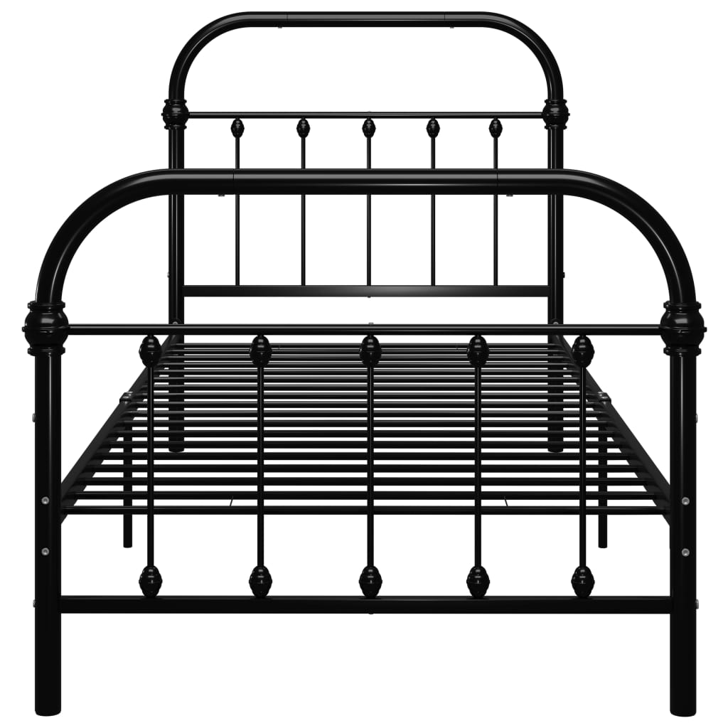 Okvir za krevet crni metalni 90 x 200 cm