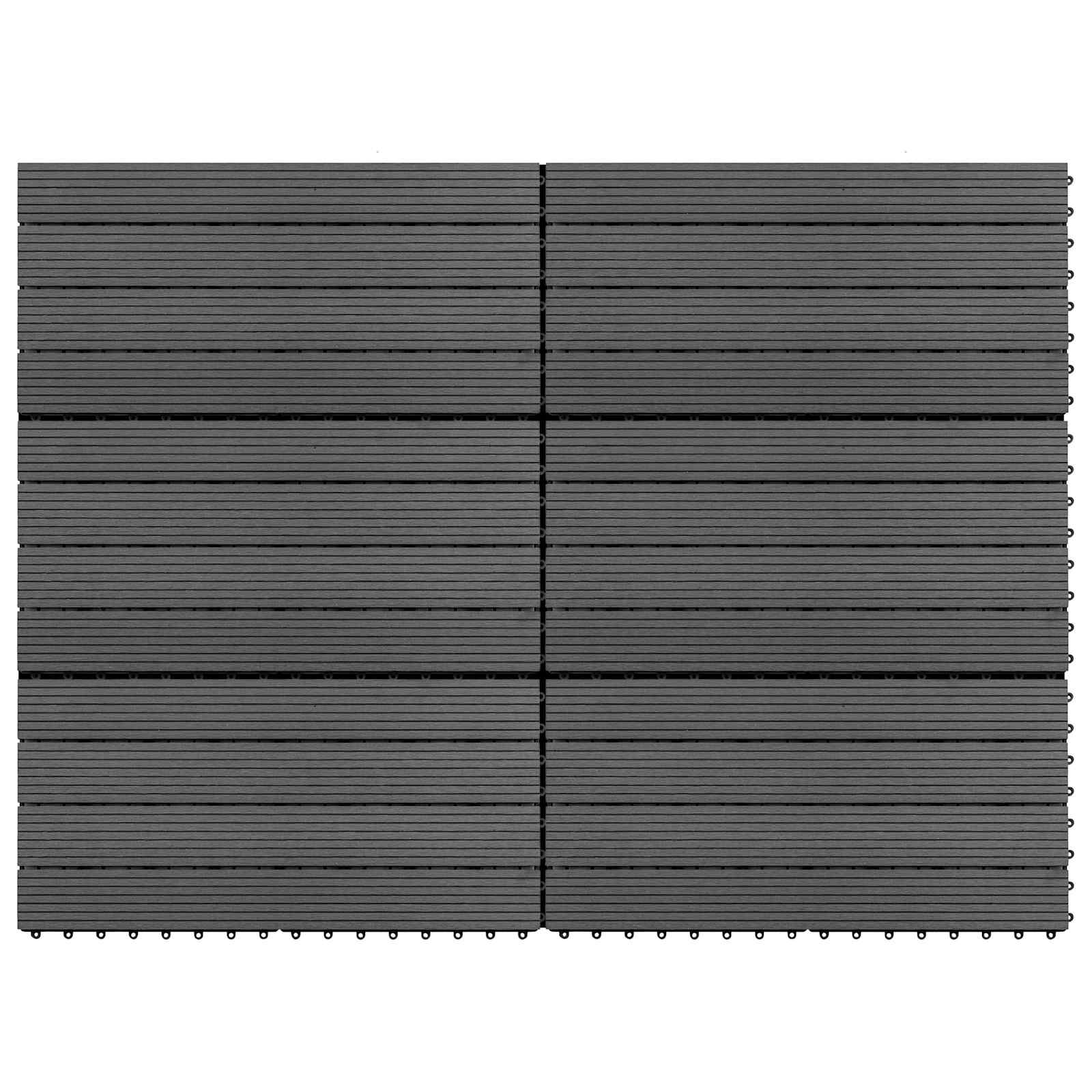 Pločice za decking 6 pcs Sivi 60 x 30 cm Drvoplastična smjesa