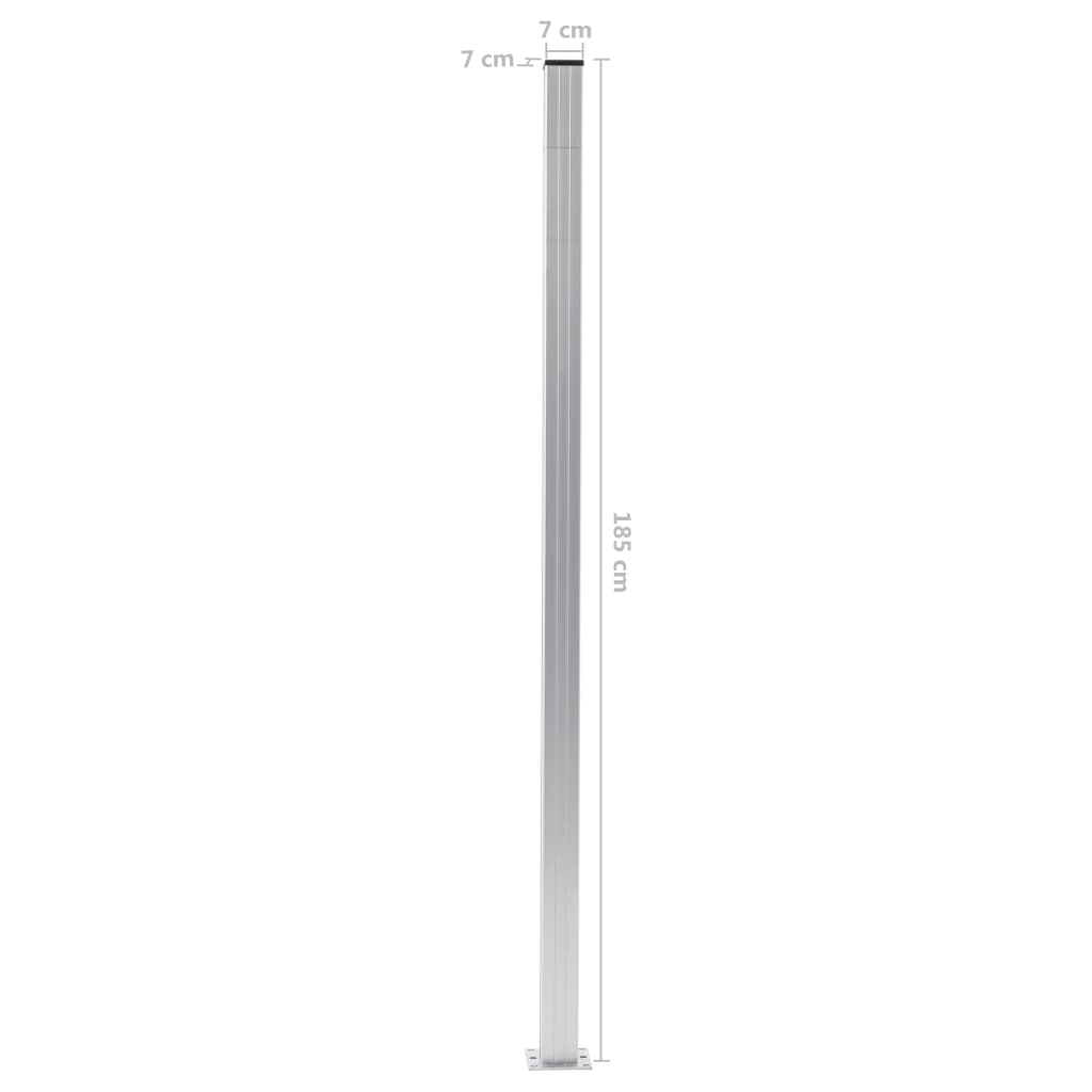 Stupovi za ogradu 3 kom aluminijski 185 cm