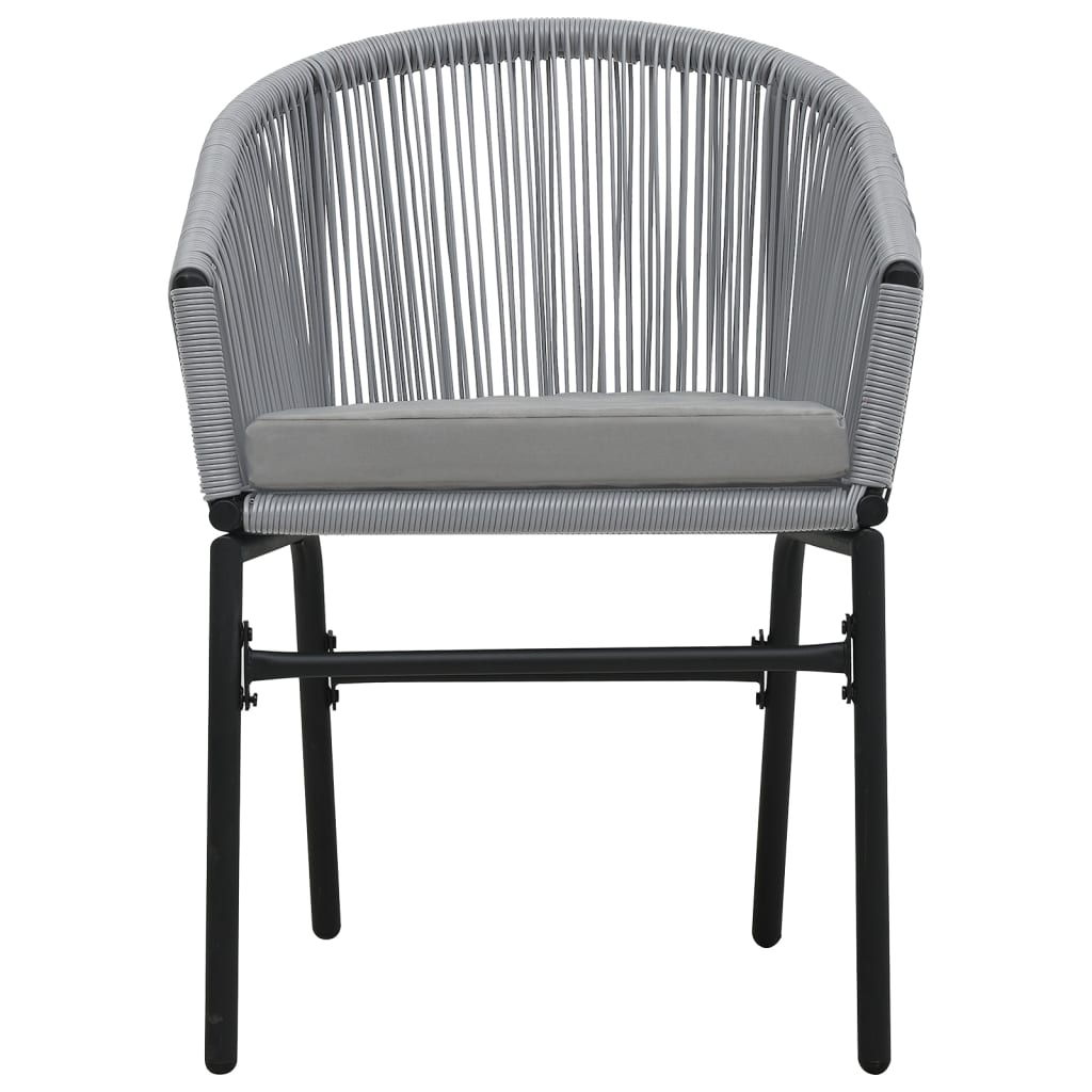 3-dijelni bistro set od PE ratana s jastucima sivi