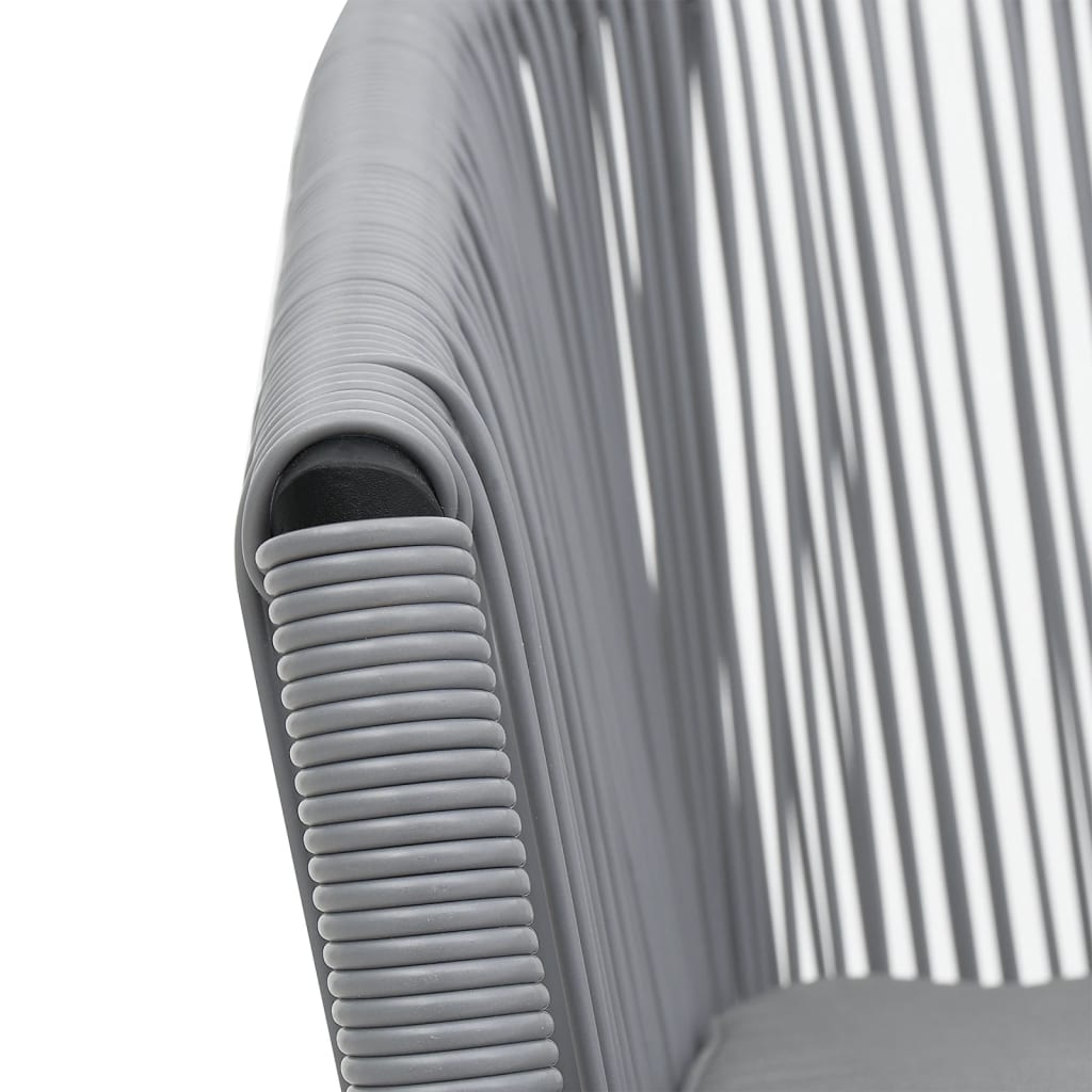 3-dijelni bistro set od PE ratana s jastucima sivi