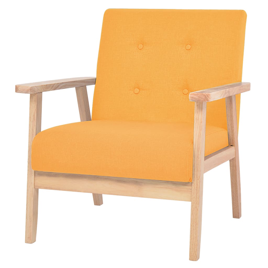 3-dijelni set sofa od tkanine žuti
