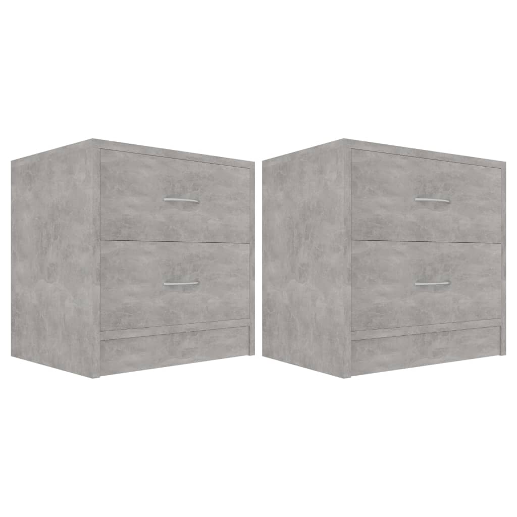 Noćni ormarići 2 kom boja betona 40x30x40 cm konstruirano drvo