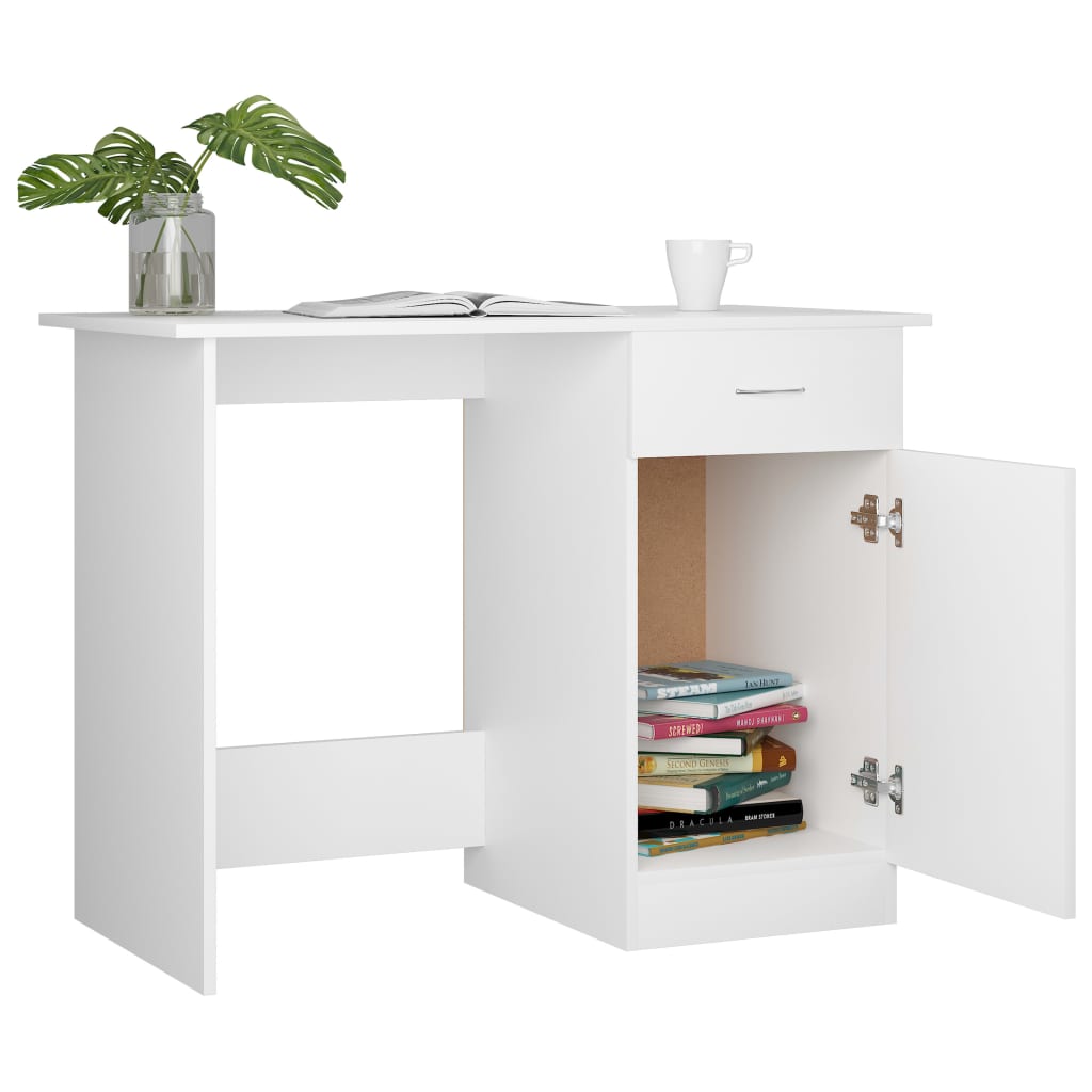 Radni stol bijeli 100 x 50 x 76 cm od konstruiranog drva