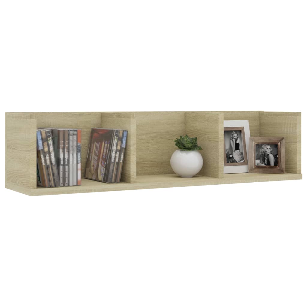 Zidna polica za CD-ove boja hrasta 75x18x18cm konstruirano drvo