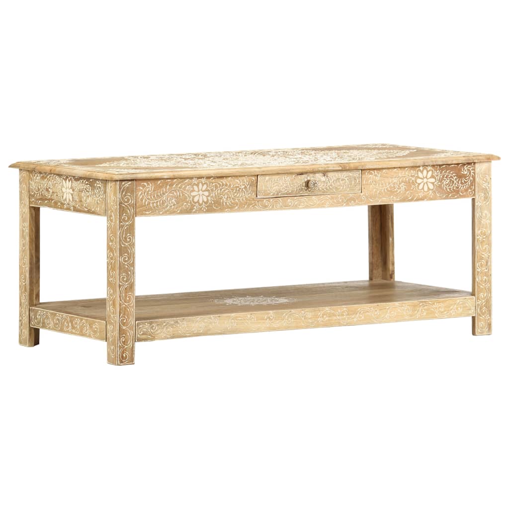 Stolić za kavu ručno oslikani 110x50x45 cm masivno drvo manga