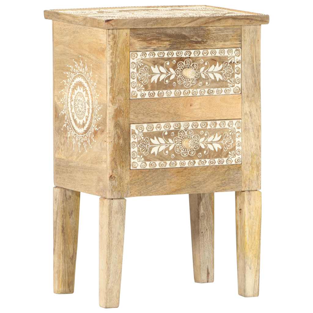 Ručno obojeni noćni ormarić 40 x 30 x 60 cm masivno drvo manga