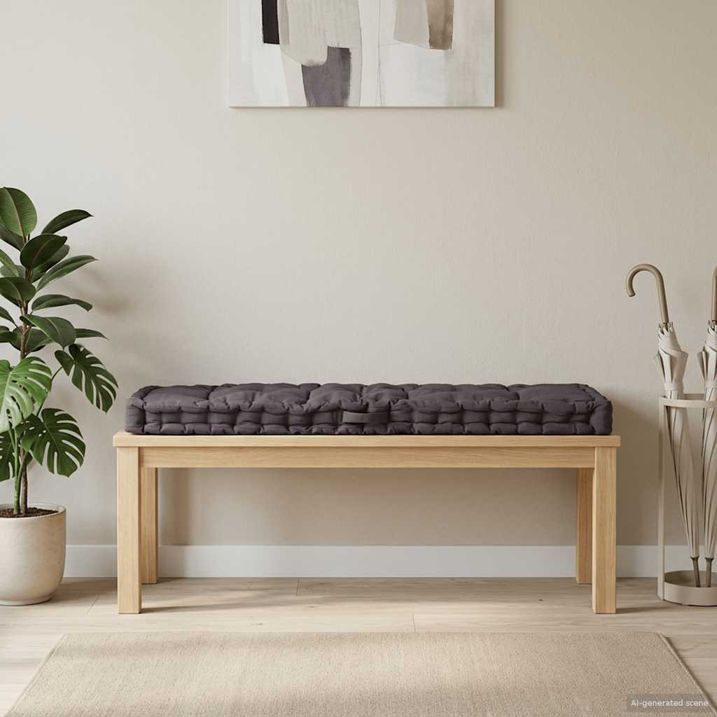 Paletni podni jastuk pamučni 120 x 40 x 7 cm antracit