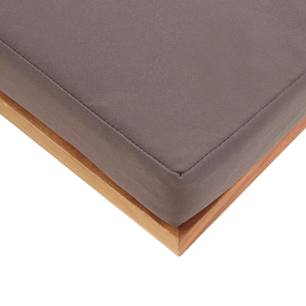 Tabure s jastukom 66x66x36 cm tamnosivi masivno drvo bagrema