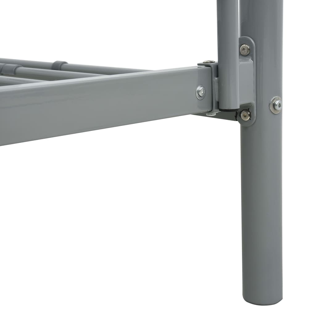 Krevet na kat sivi metalni 90 x 200 cm