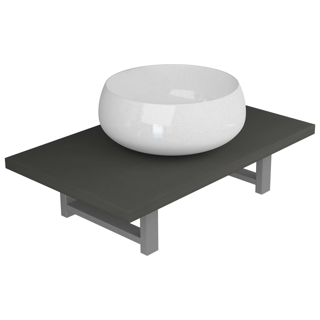 Dvodijelni set kupaonskog namještaja keramički sivi