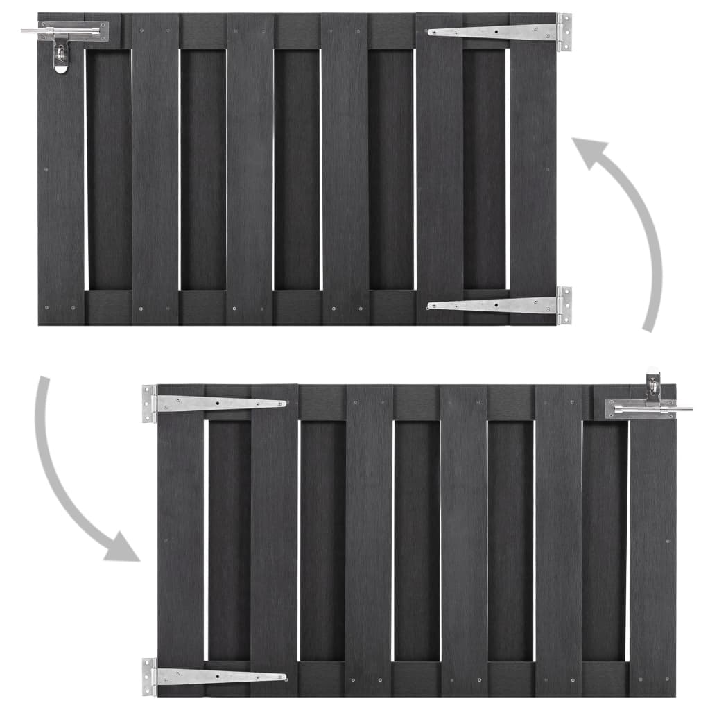 Vrtna vrata od WPC-a 100 x 60 cm siva