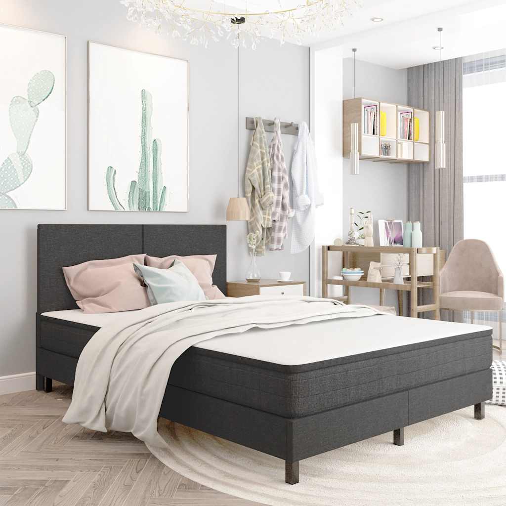 Box spring okvir za krevet od tkanine sivi 140 x 200 cm