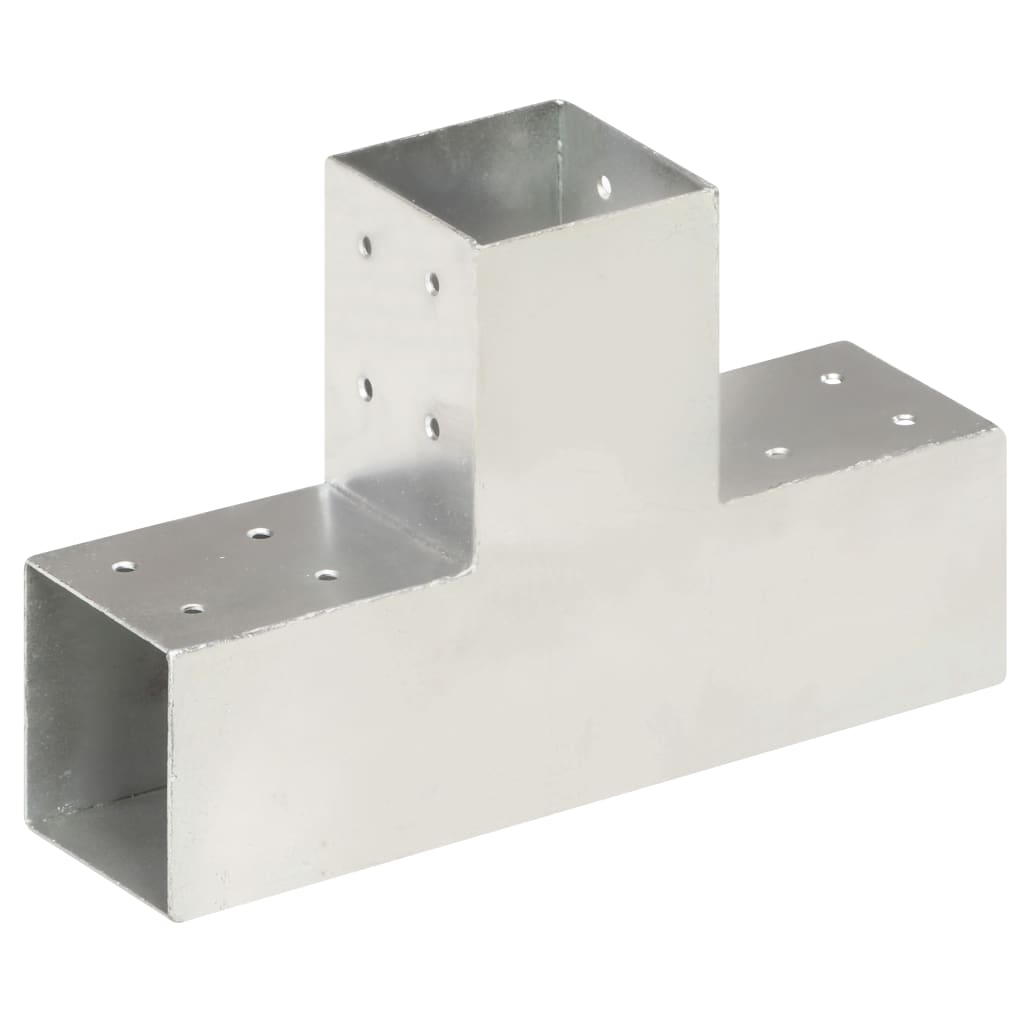 Spojnici za stupove u T-obliku 4 kom pocinčani metal 81 x 81 mm