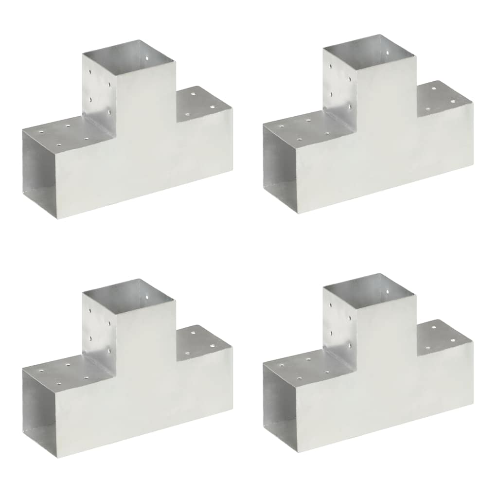 Spojnici za stupove u T-obliku 4 kom pocinčani metal 101x101 mm