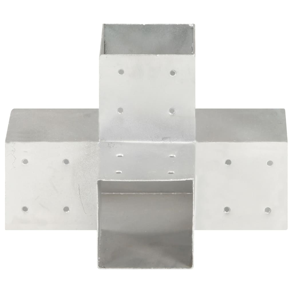 Spojnici za stupove u X-obliku 4 kom pocinčani metal 101x101 mm