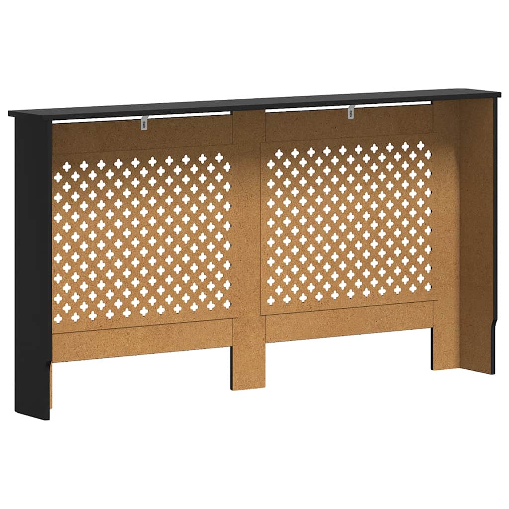 Pokrov za radijator crni 152 x 19 x 81,5 cm MDF