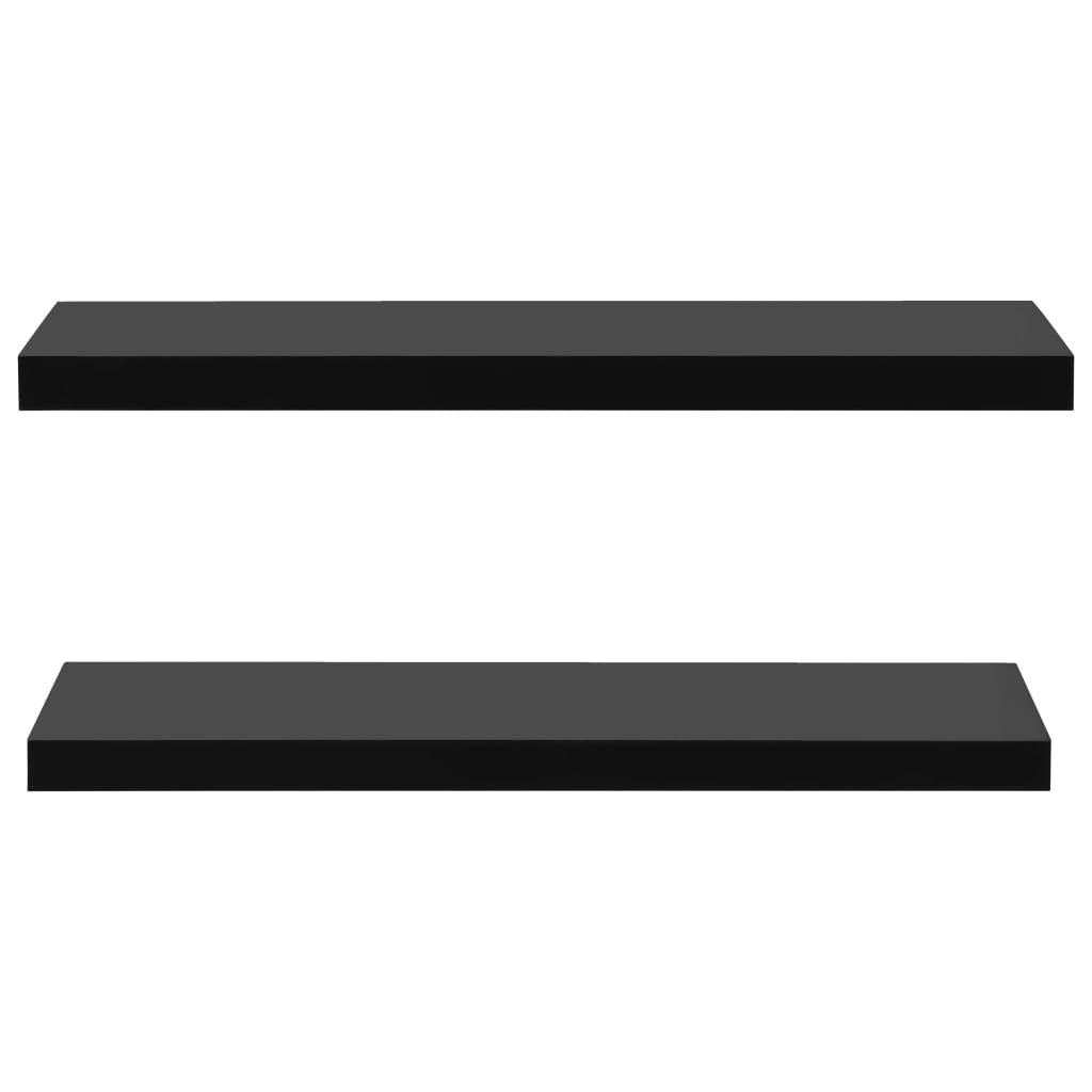 Plutajuće zidne police 2 kom crne 100 x 20 x 3,8 cm