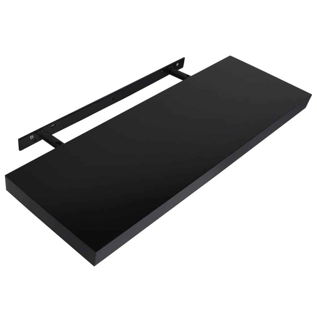 Plutajuće zidne police 2 kom crne 100 x 20 x 3,8 cm