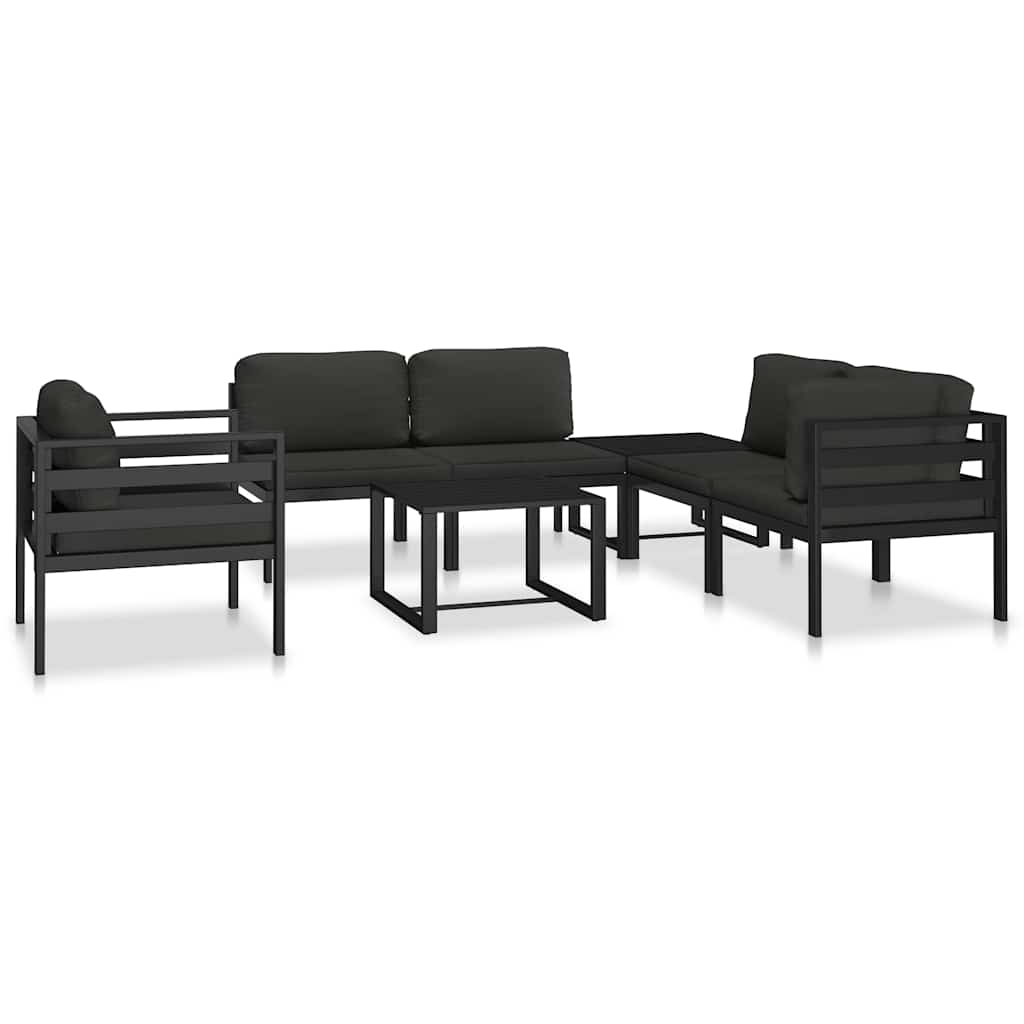 Modularna srednja sofa s jastucima aluminijska antracit
