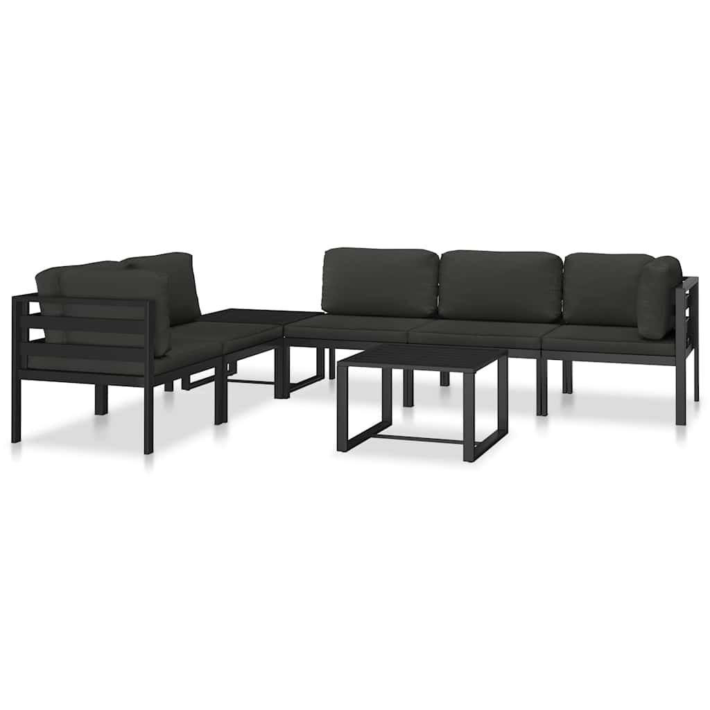 Modularna srednja sofa s jastucima aluminijska antracit