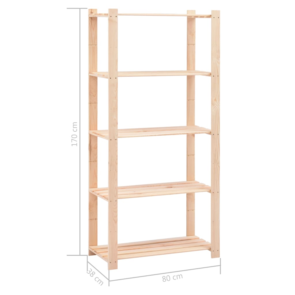 Stalci za pohranu s 5 razina 2 kom 80x38x170 cm borovina 250 kg