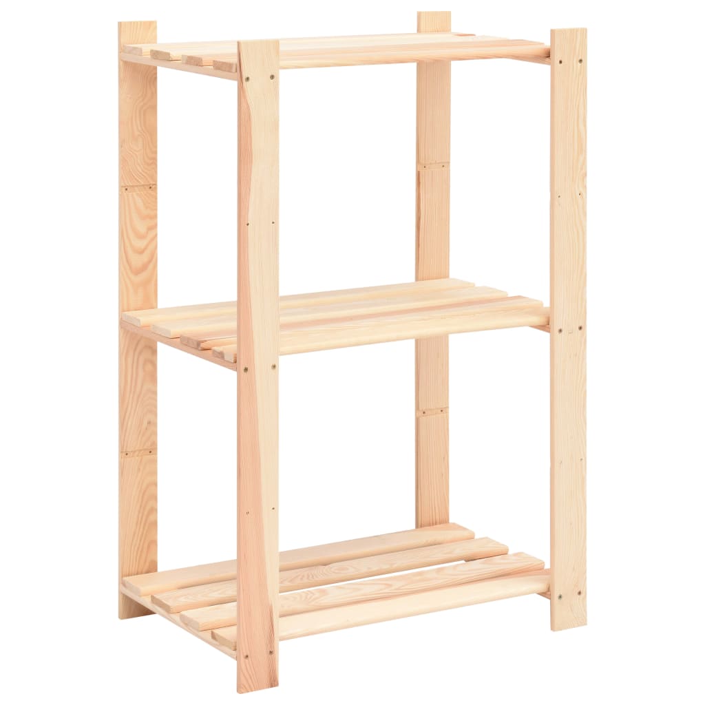 Stalci za pohranu s 3 razine 3 kom 60x38x90 cm borovina 150 kg