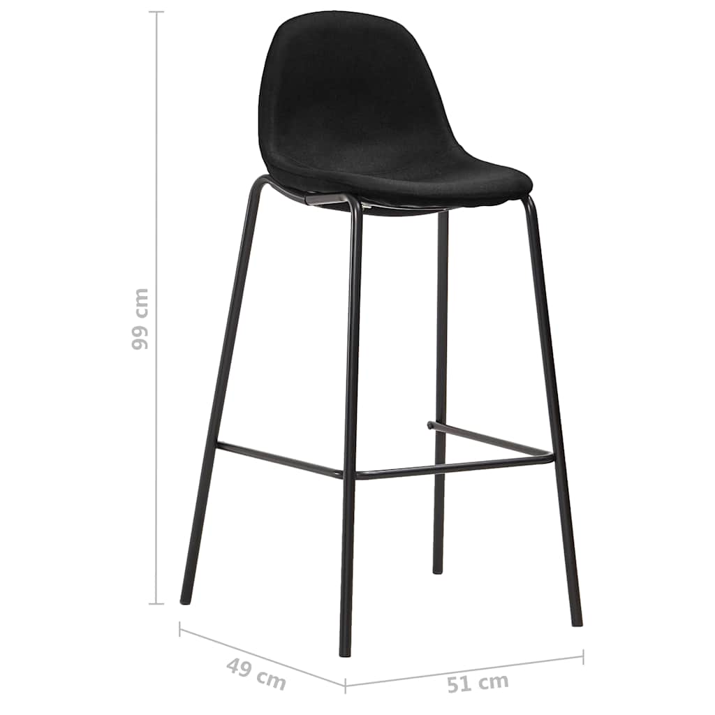 3-dijelni barski set od tkanine crni