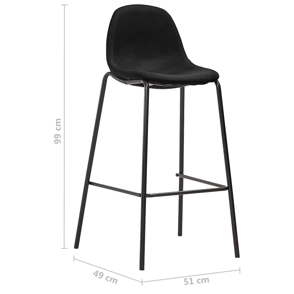 5-dijelni barski set od tkanine crni