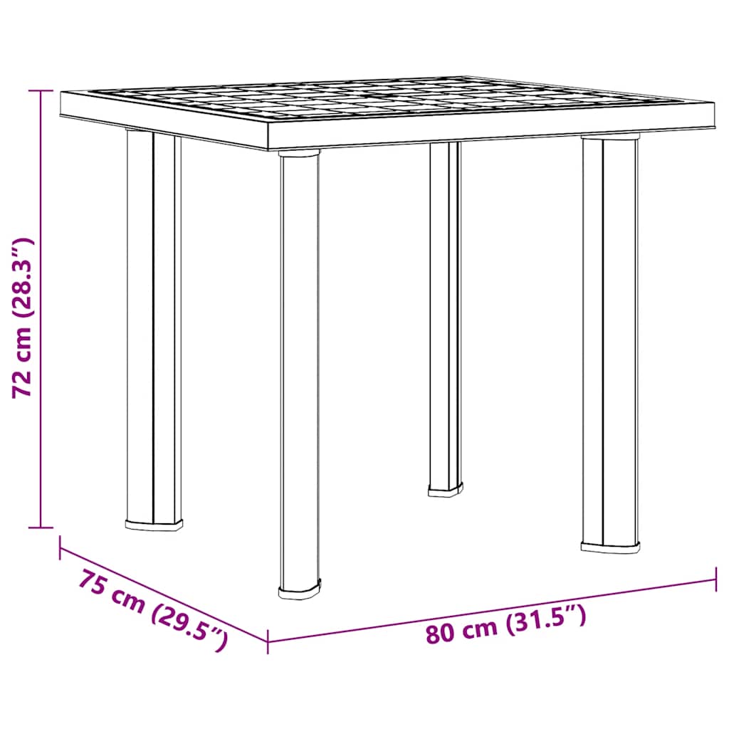 Vrtni stol bijeli 80 x 75 x 72 cm plastični
