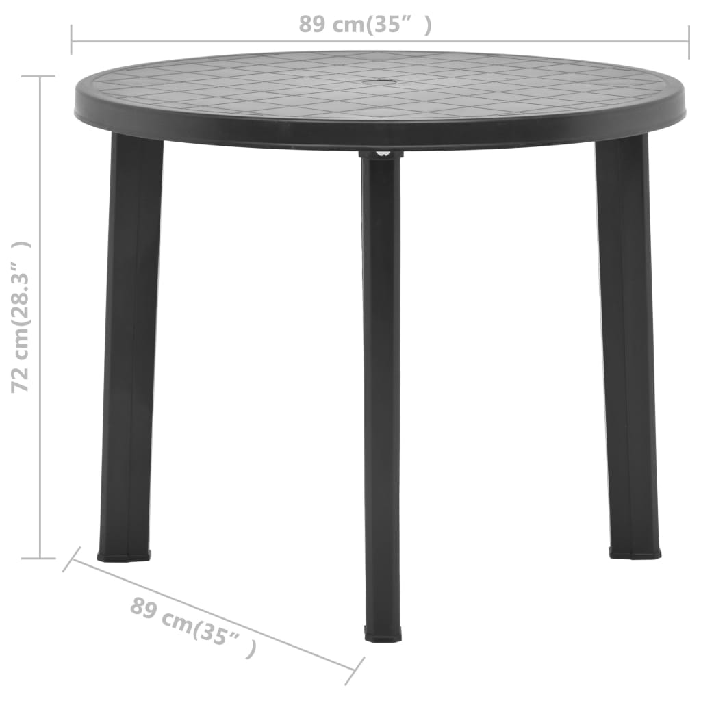 Vrtni stol antracit 89 cm plastični