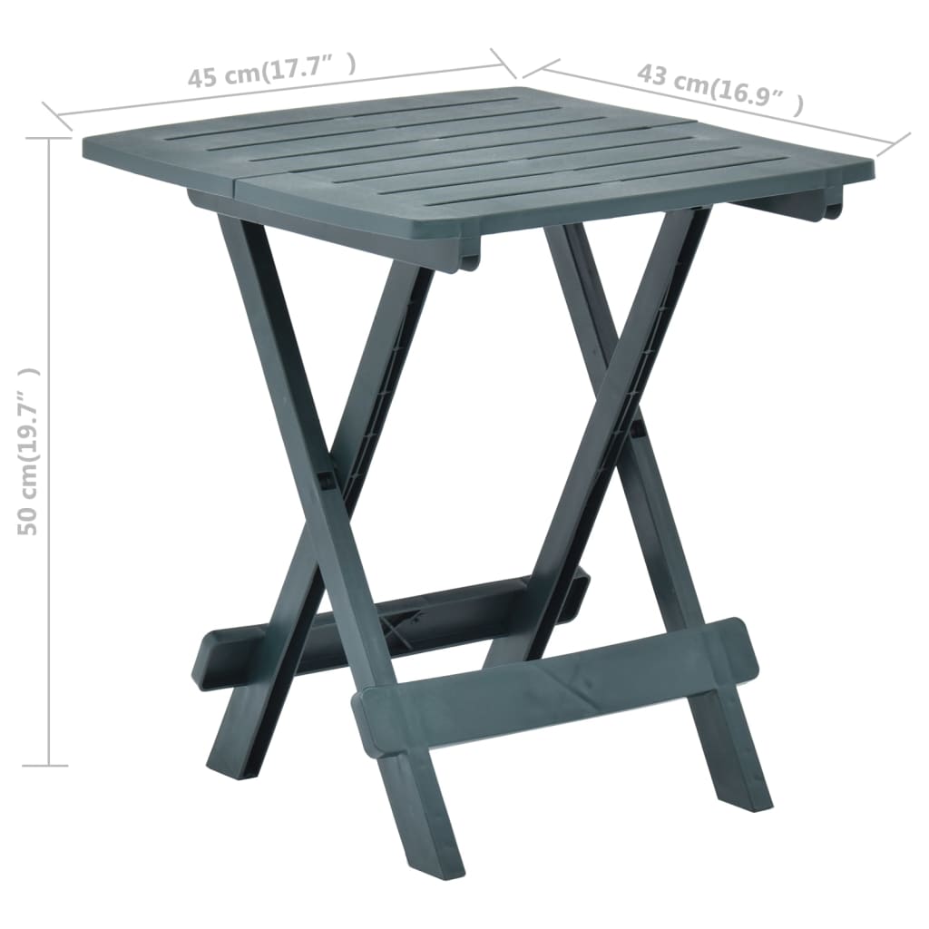 Sklopivi vrtni stol zeleni 45 x 43 x 50 cm plastični