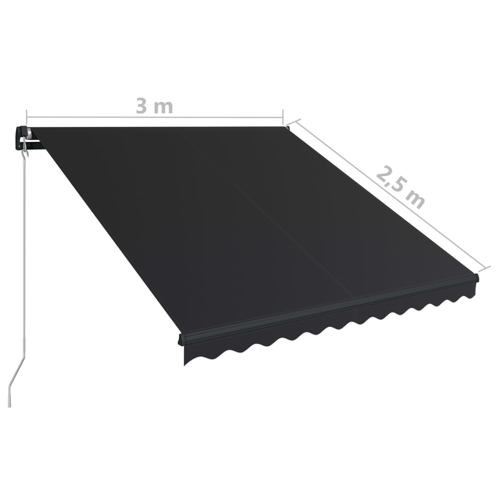 Tenda na ručno uvlačenje 300 x 250 cm antracit