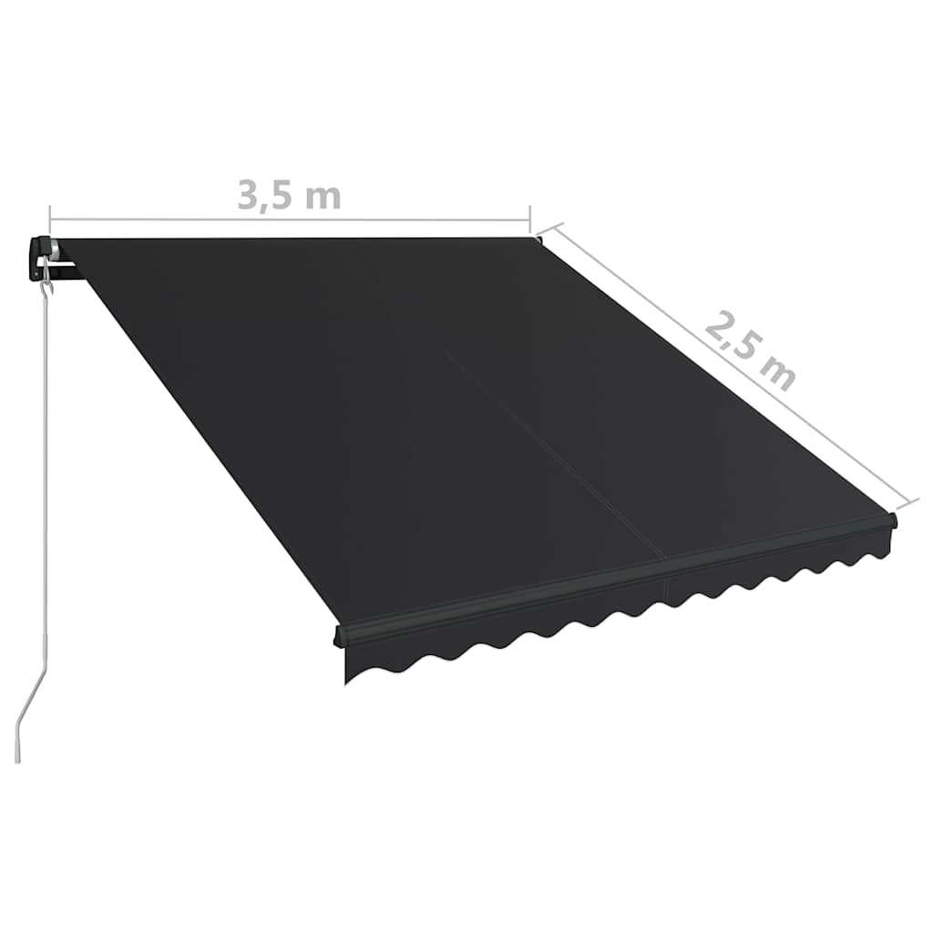 Tenda na ručno uvlačenje s LED svjetlima 350 x 250 cm antracit